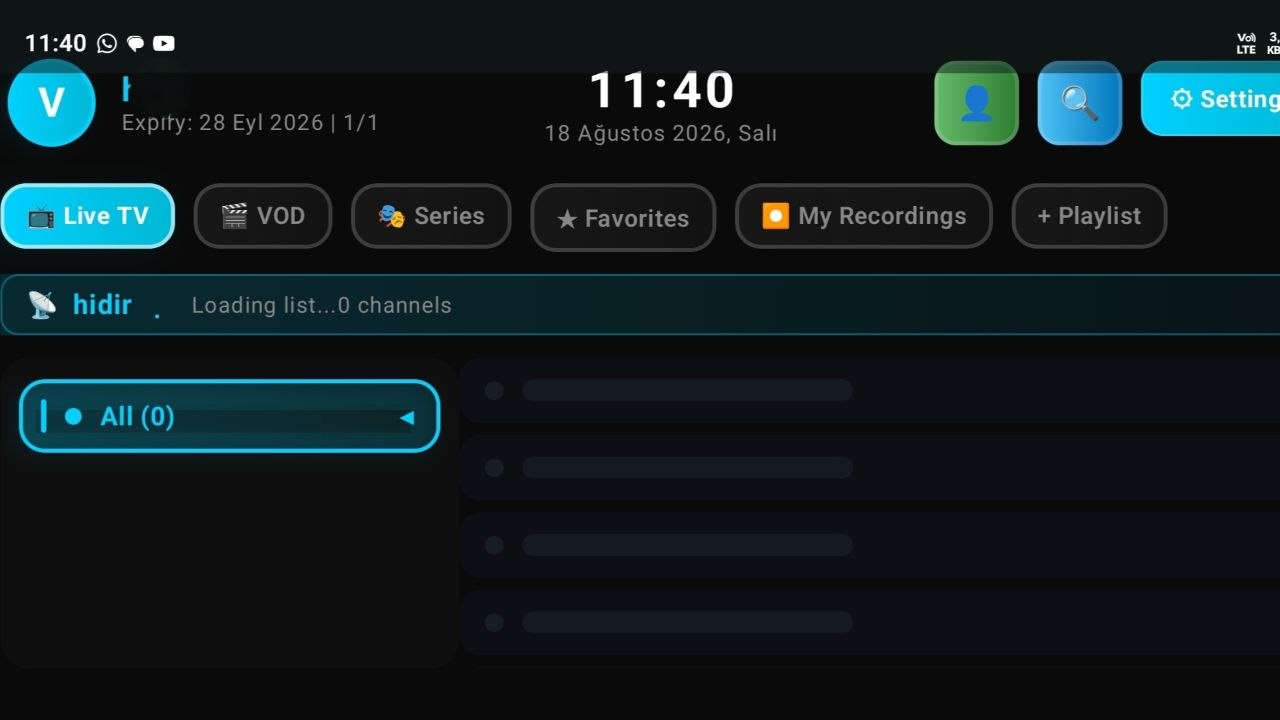 VyIPTV ana ekran